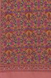 Masterpiece Dark Peach Jamawar Hand Embroidered Pure Pashmina Shawl