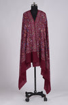 Maroon Sozni Jamawar Hand Embroidered Pure Pashmina Shawl