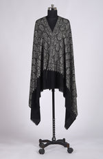 Black Sozni Jamawar Hand Embroidered Pure Pashmina Shawl