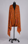 Orange Kani Weave Handcrafted Jamawar Pure Pashmina Shawl