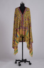 Yellow Kani Weave Handcrafted Jamawar Pure Pashmina Shawl