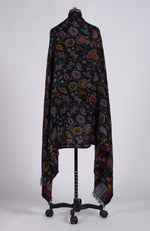 Black Kani Weave Handcrafted Jamawar Pure Pashmina Shawl