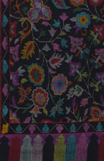 Black Kani Weave Handcrafted Jamawar Pure Pashmina Shawl