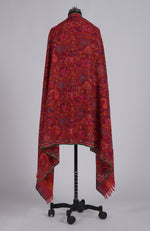 Red Kani Weave Handcrafted Jamawar Pure Pashmina Shawl