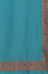Turquoise Sozni Hand Embroidered Pure Pashmina Shawl