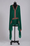 Emerald Green Sozni Hand Embroidered Pure Pashmina Shawl