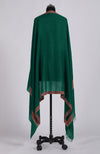 Emerald Green Sozni Hand Embroidered Pure Pashmina Shawl