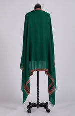 Emerald Green Sozni Hand Embroidered Pure Pashmina Shawl