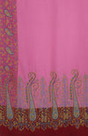 Pink Sozni Hand Embroidered Pure Pashmina Shawl