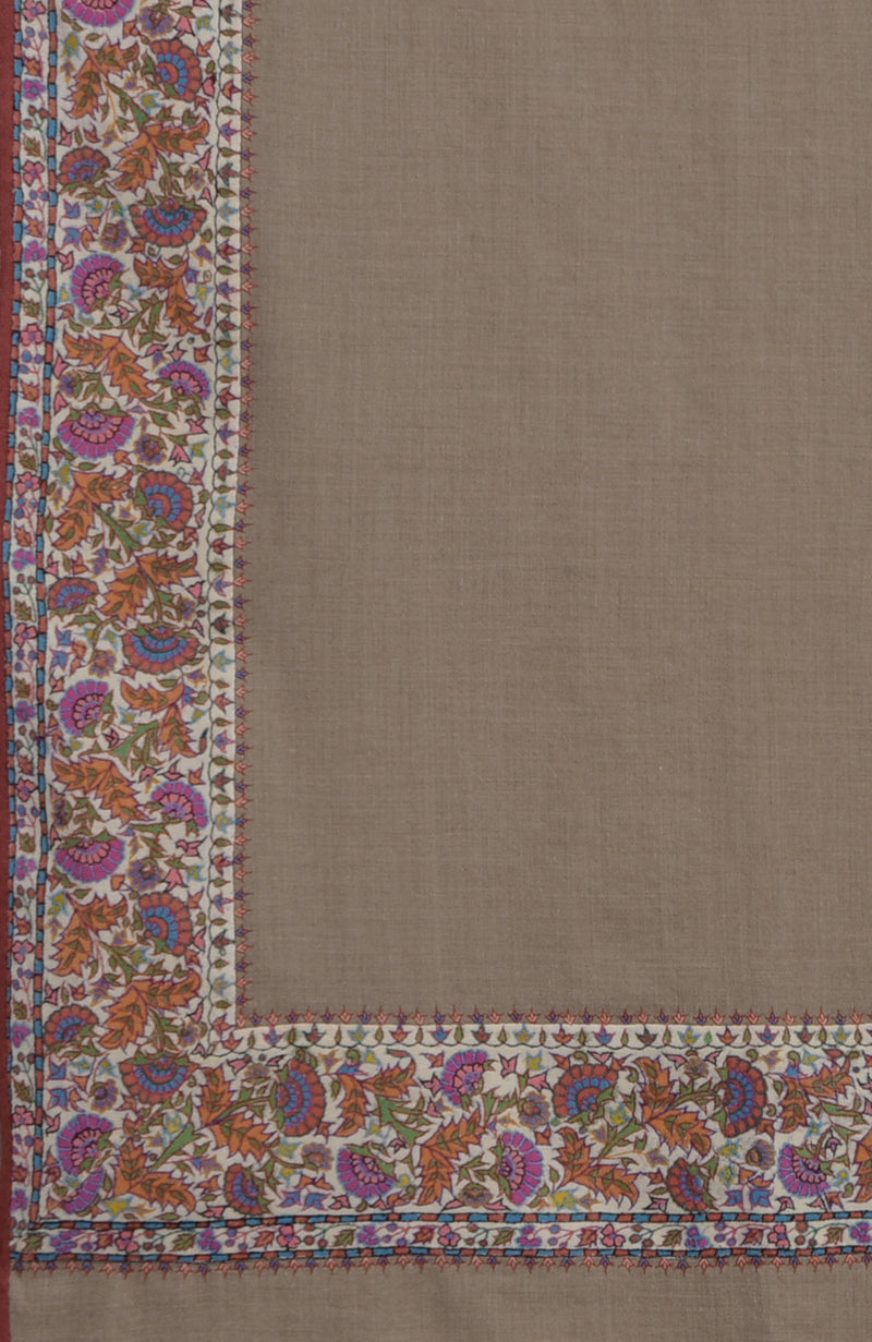 Toosh Colour Pure Pashmina With Jamawar Border Shawl