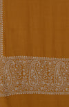 Golden Mustard Sozni Hand Embroidered Pure Pashmina Shawl