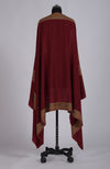 Maroon Sozni Hand Embroidered Pure Pashmina Shawl
