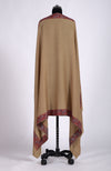 Light Peach Sozni Hand Embroidered Pure Pashmina Shawl
