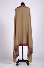 Light Peach Sozni Hand Embroidered Pure Pashmina Shawl