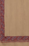Light Peach Sozni Hand Embroidered Pure Pashmina Shawl