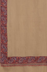 Light Peach Sozni Hand Embroidered Pure Pashmina Shawl