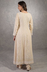 Wine Parsi Gara Hand Embroidered Dupatta With Chikankari Anarkali