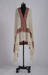 Off-White Sozni Hand Embroidered Pure Pashmina Shawl