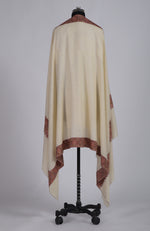 Off-White Sozni Hand Embroidered Pure Pashmina Shawl