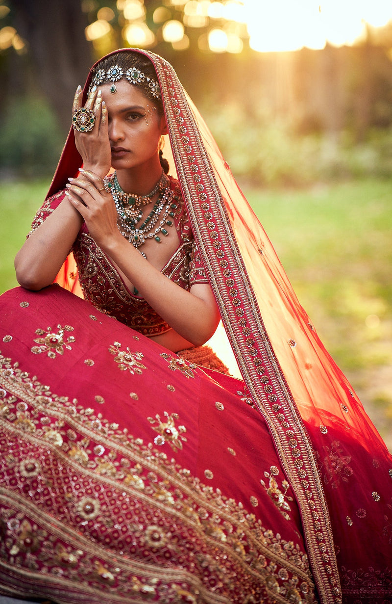 Unending Love Red Lehenga Set