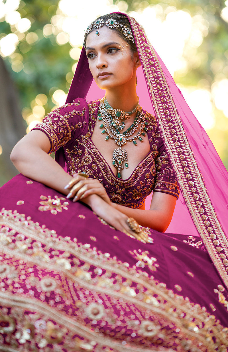 Unending Love Purple Wine Lehenga Set