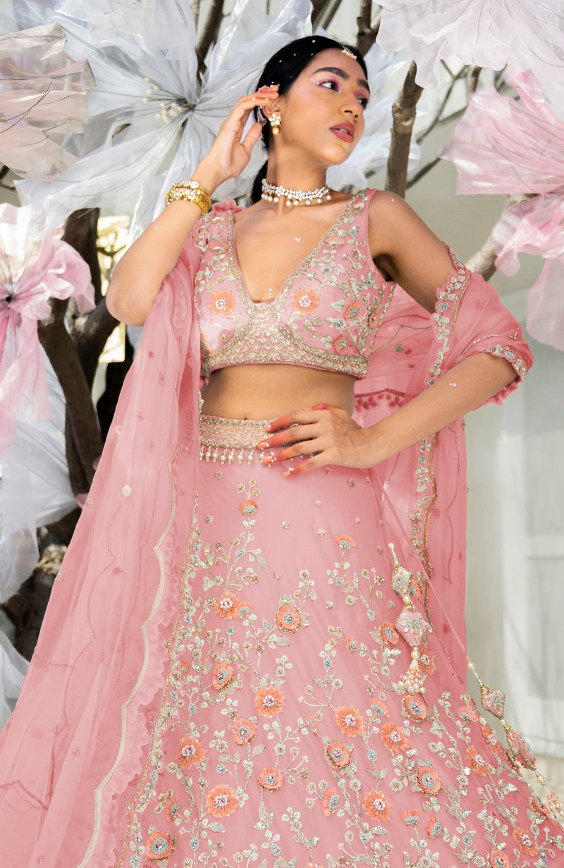 Yours Pink Lehenga Set
