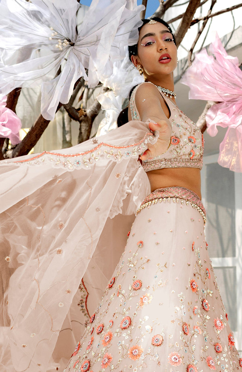 Yours Shell Beige Lehenga Set