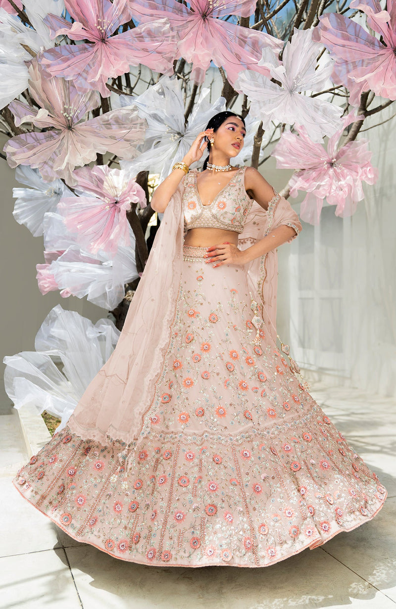 Yours Shell Beige Lehenga Set