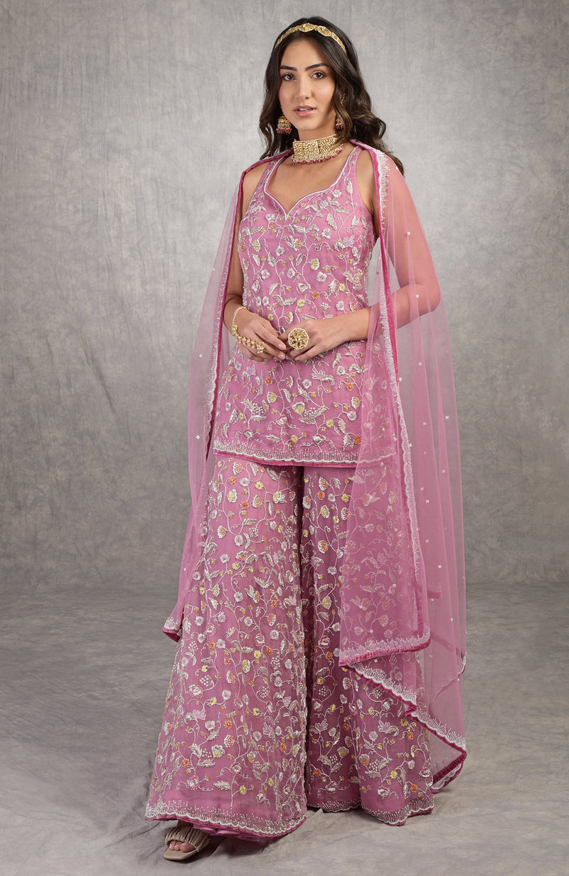The Kiss Mauve Orchid Sharara Set