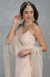 Champagne Pink Bead Sequin Hand Embroidered Sharara Set