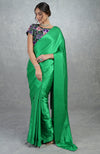 In Full Bloom Emerald Green Saree with Embroidered Blouse
