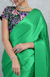In Full Bloom Emerald Green Saree with Embroidered Blouse
