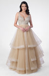 Princesse Crystal Hand Embroidered Tiered Princess Gown