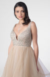 Princesse Crystal Hand Embroidered Tiered Princess Gown
