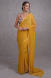 Mukaish Mustard Yellow- Multicolor Resham Dabka-Sequin-Beads & Kamdani Hand Embroidered Saree