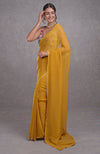 Mukaish Mustard Yellow- Multicolor Resham Dabka-Sequin-Beads & Kamdani Hand Embroidered Saree
