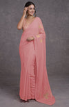 Buff Yellow Tissue Cutwork Hand Embroidered Mukaish Saree