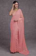 Buff Yellow Tissue Cutwork Hand Embroidered Mukaish Saree