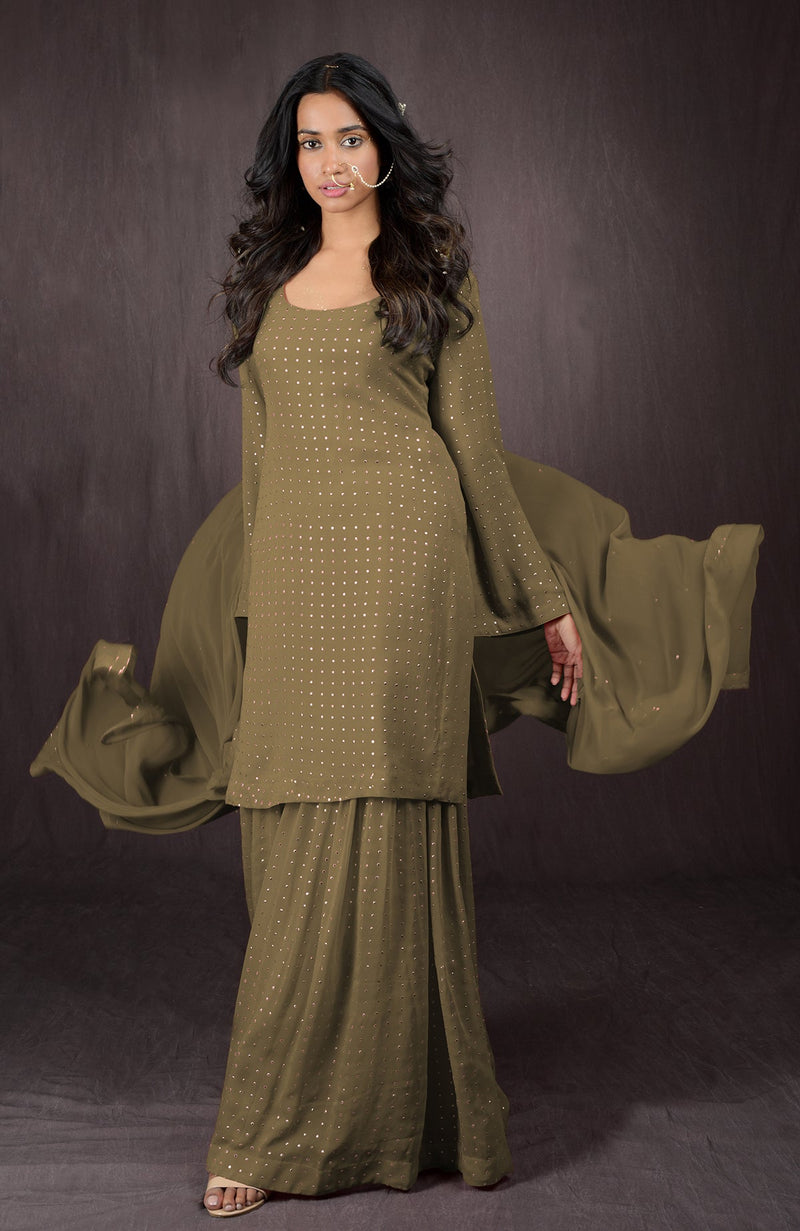 Desert Rose - Gold Embellished Sharara Set