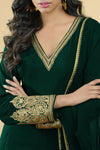Emerald Green - Gold Tilla Aari Embroidered Sharara Set
