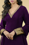 Plum - Gold Tilla Aari Embroidered Sharara Set