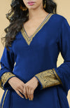 Cobalt Blue - Gold Tilla Aari Embroidered Sharara Set