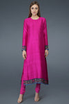 Hot Pink Kashmiri Kashidakari Hand Embroidered Pure Raw Silk Suit