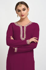 Peacock Pink Hand Embroidered Gota Patti Work Dupatta