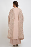 Oyster Pink Hand Embroidered Gota Patti Work Dupatta