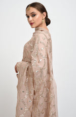 Oyster Pink Hand Embroidered Gota Patti Work Dupatta