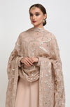 Oyster Pink Hand Embroidered Gota Patti Work Dupatta