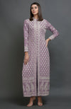 Elderberry Chikankari Embroidered Jacket Suit
