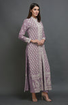Elderberry Chikankari Embroidered Jacket Suit