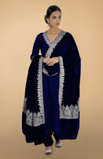 Electric Blue Kashmiri Tilla Aari Embroidered Kurta Set